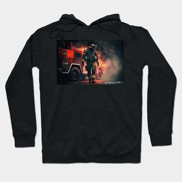 Firetruck on fire Hoodie by SmartPics